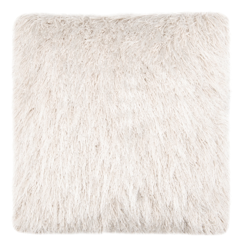 Safavieh Shag Modish Polyester Metallic Pillow in White