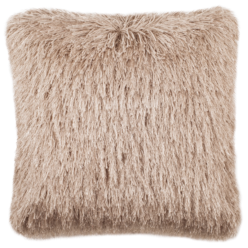 Safavieh Shag Modish Polyester Metallic Pillow in Bronze