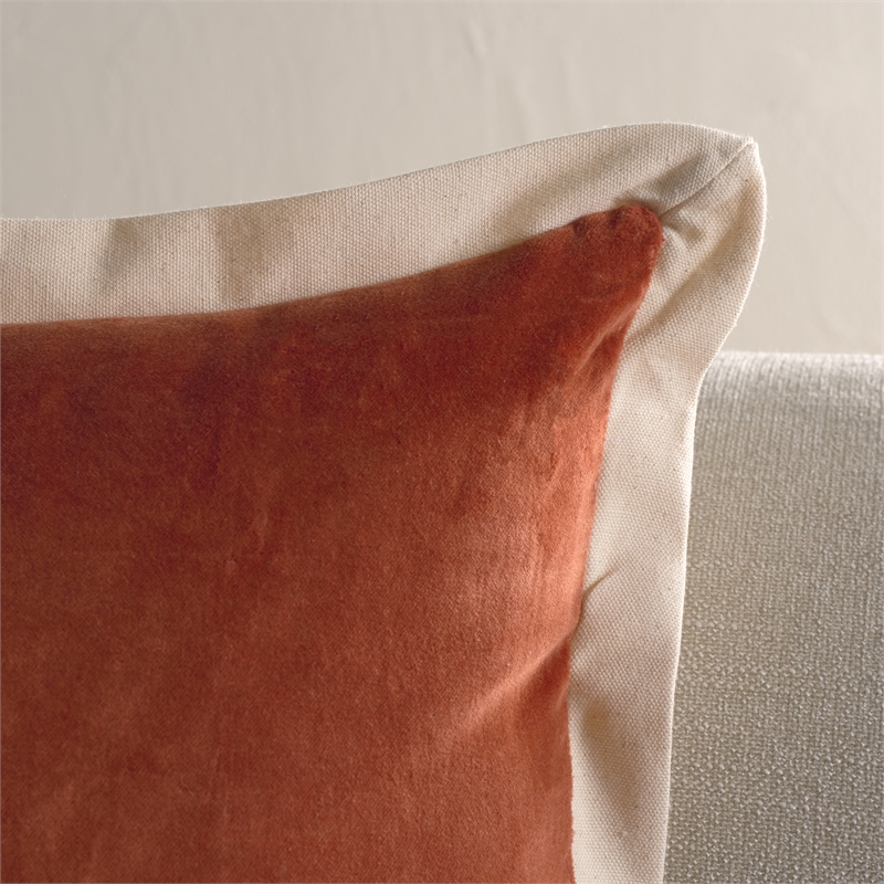 Safavieh Jordy Cotton Pillow in Orange / Natural