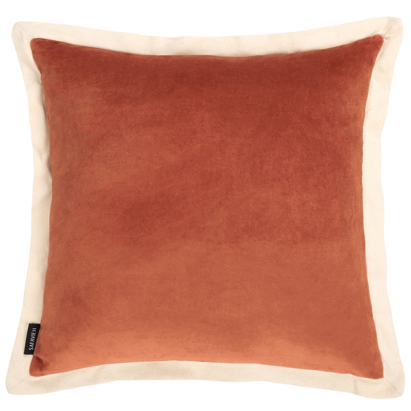 Safavieh Jordy Cotton Pillow in Orange / Natural