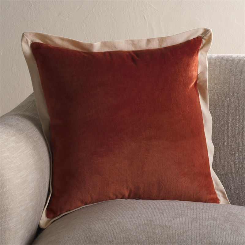 Safavieh Jordy Cotton Pillow in Orange / Natural