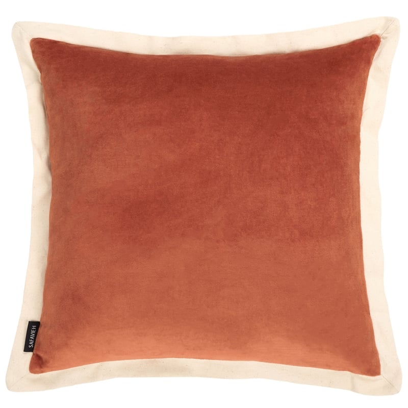 Safavieh Jordy Cotton Pillow in Orange / Natural