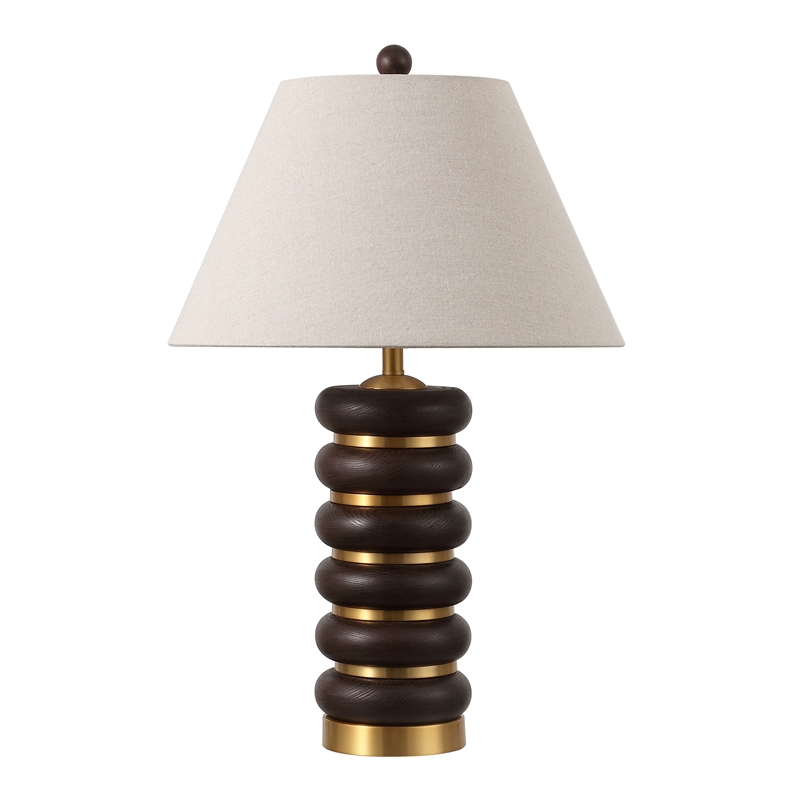Safavieh Arani Resin and Metal Table Lamp in Brown / Brass