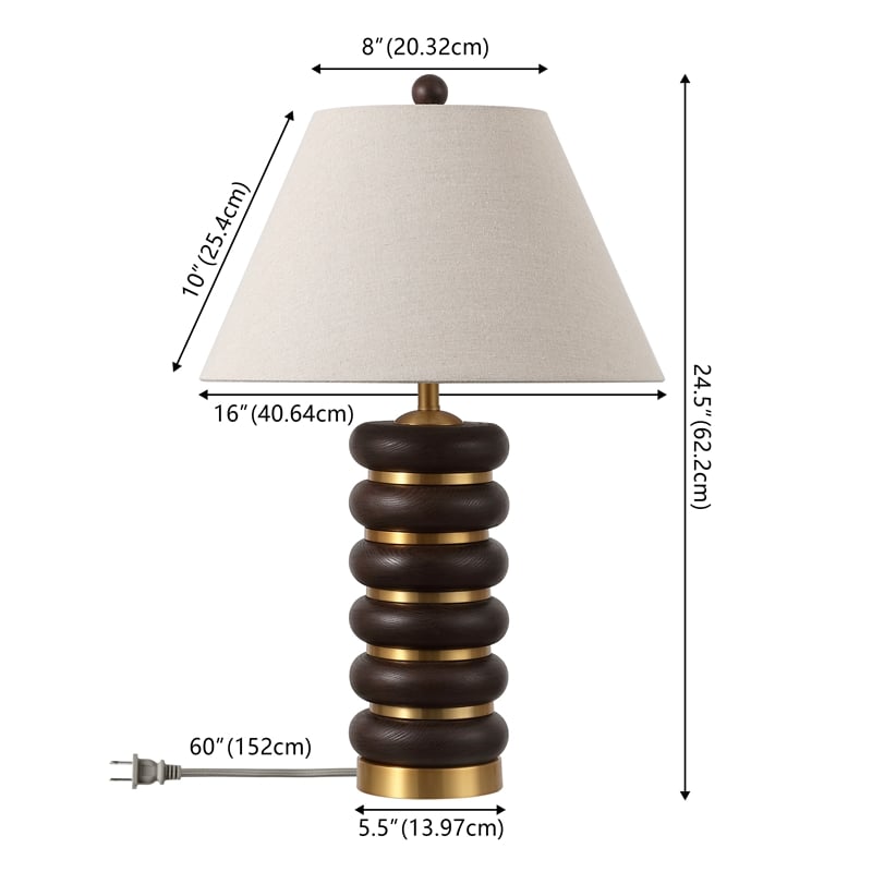 Safavieh Arani Resin and Metal Table Lamp in Brown / Brass