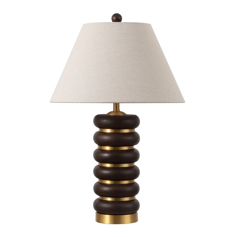 Safavieh Arani Resin and Metal Table Lamp in Brown / Brass