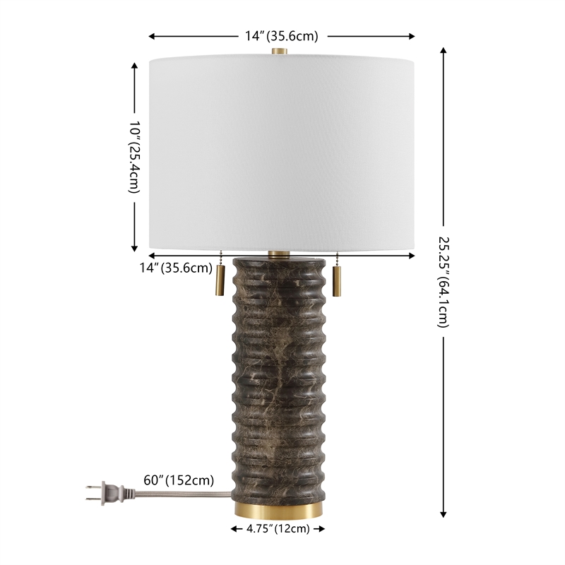 Safavieh Tova Resin and Metal Table Lamp in Dark Gray