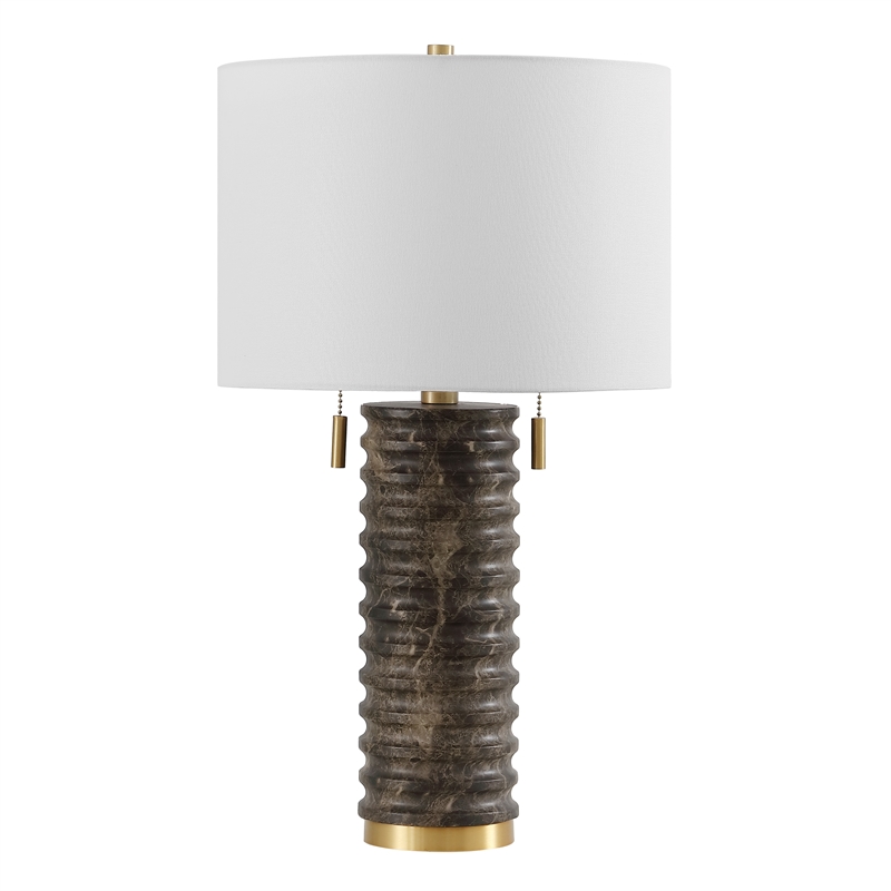 Safavieh Tova Resin and Metal Table Lamp in Dark Gray