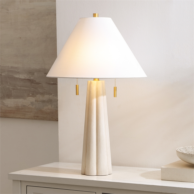 Safavieh Irena Resin and Metal Table Lamp in White / Gold