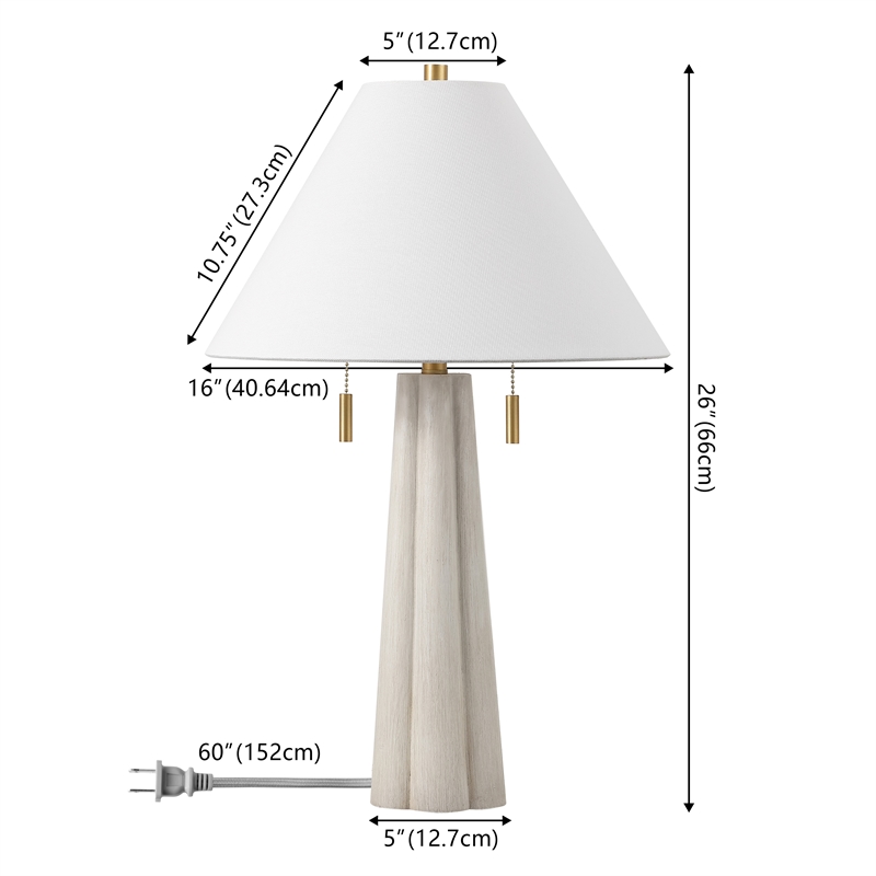 Safavieh Irena Resin and Metal Table Lamp in White / Gold