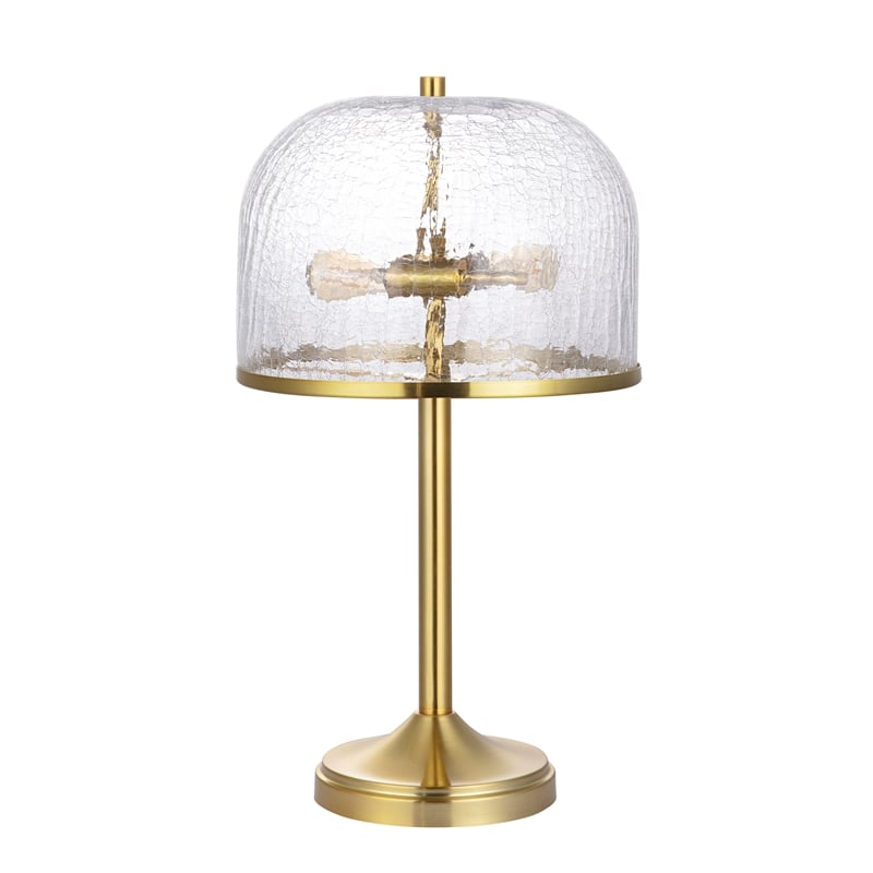Safavieh Daye Glass and Metal Table Lamp in Clear / Brass