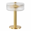 Safavieh Dua Glass and Metal Table Lamp in Clear / Brass