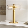 Safavieh Dua Glass and Metal Table Lamp in Clear / Brass