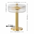 Safavieh Dua Glass and Metal Table Lamp in Clear / Brass
