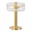 Safavieh Dua Glass and Metal Table Lamp in Clear / Brass