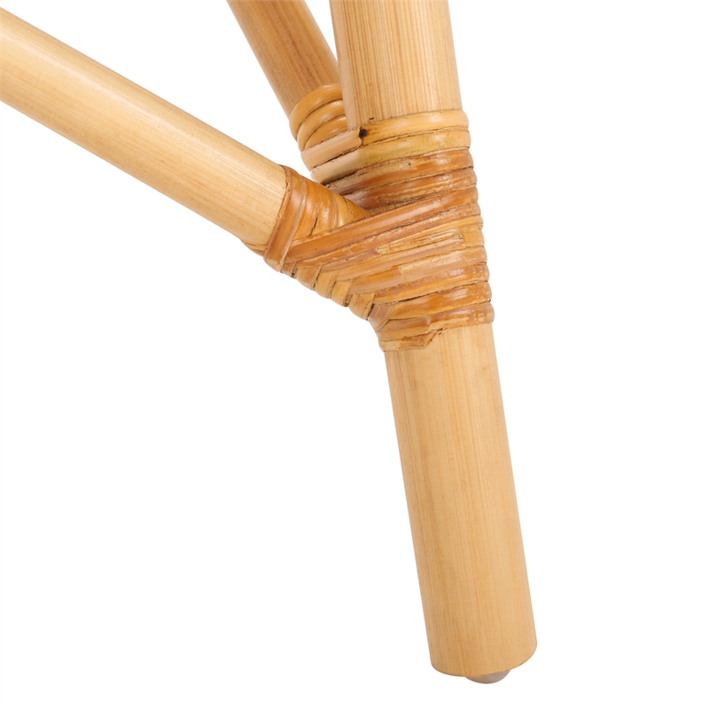 Safavieh Eisley Rattan Accent Chair with Cotton Cushion in White / Natural