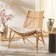 Safavieh Eisley Rattan Accent Chair with Cotton Cushion in White / Natural
