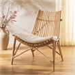 Safavieh Eisley Rattan Accent Chair with Cotton Cushion in White / Natural