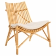 Safavieh Eisley Rattan Accent Chair with Cotton Cushion in White / Natural