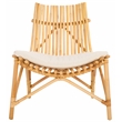 Safavieh Eisley Rattan Accent Chair with Cotton Cushion in White / Natural