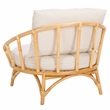 Safavieh Gwyneth Rattan Accent Chair with Cotton Cushion in White / Natural