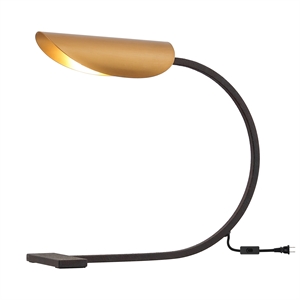 safavieh mari iron table lamp in gold / rust