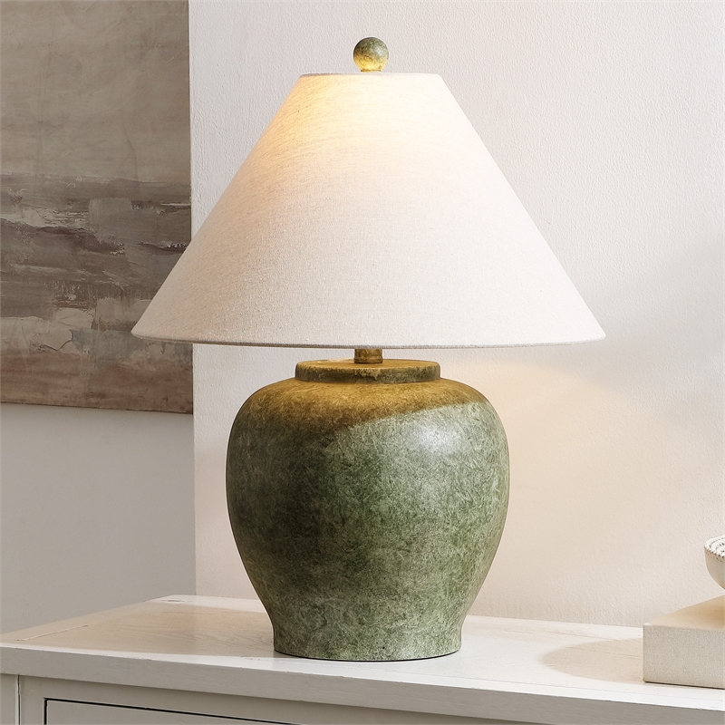 Safavieh Dylan Resin Table Lamp in Green