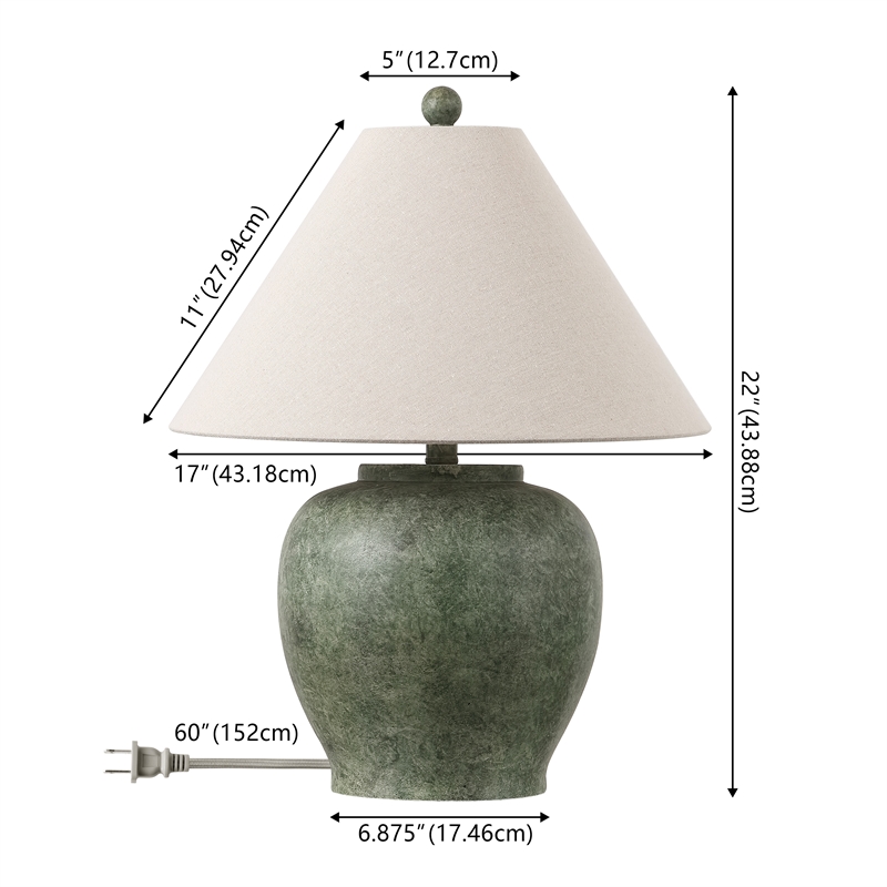 Safavieh Dylan Resin Table Lamp in Green