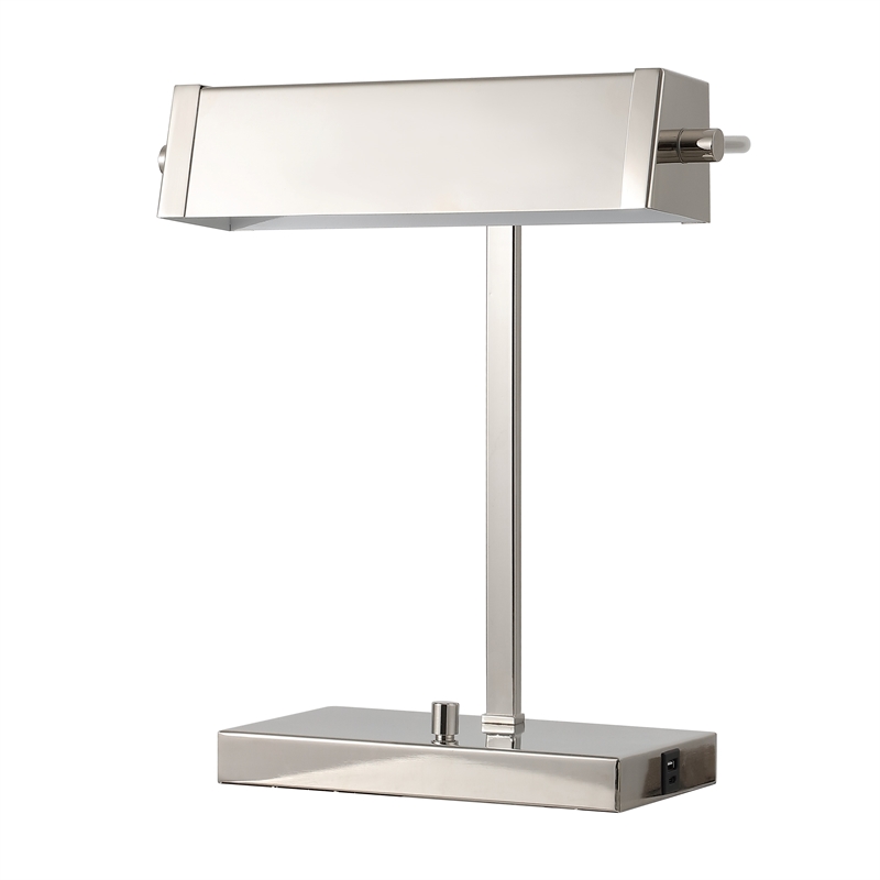 Safavieh Rylan Iron Table Lamp With USB Port in Nickel