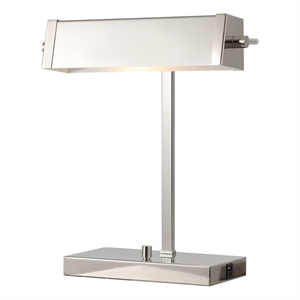 safavieh rylan iron table lamp with usb port in nickel