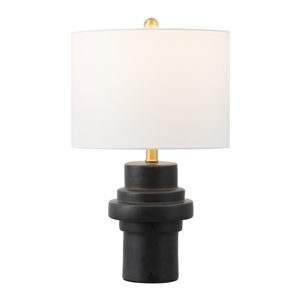 safavieh doni ceramic table lamp in black / brass
