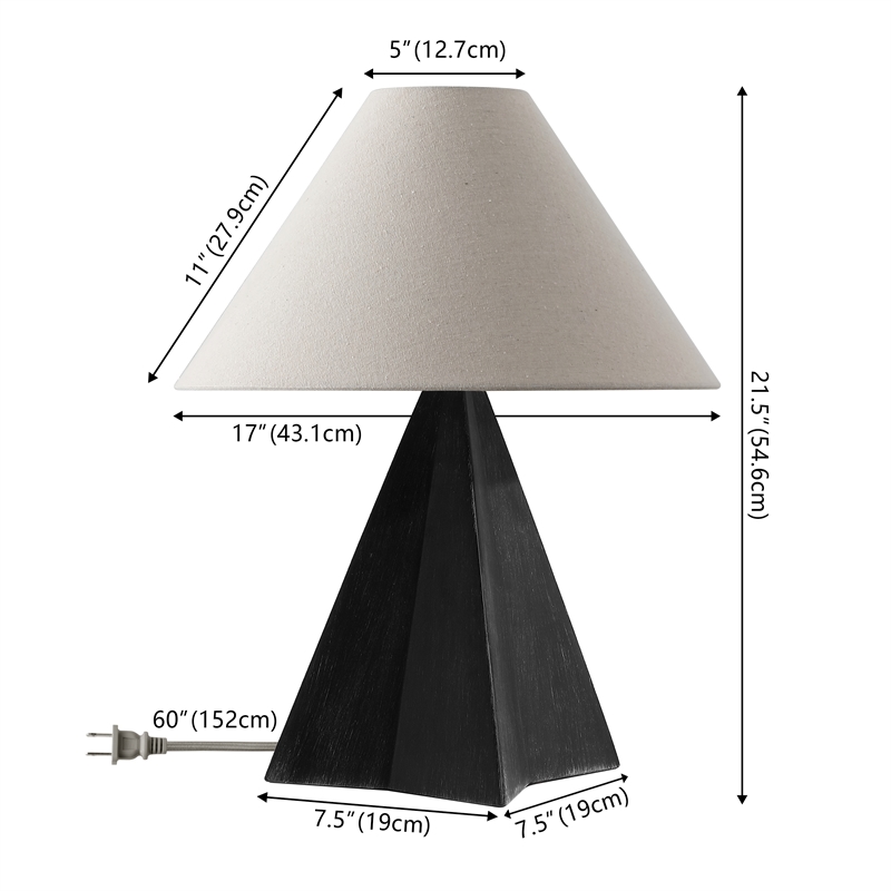 Safavieh Renzo Resin Table Lamp in Black