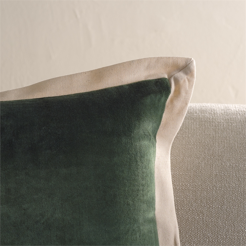 Safavieh Jordy Cotton Pillow in Olive / Natural