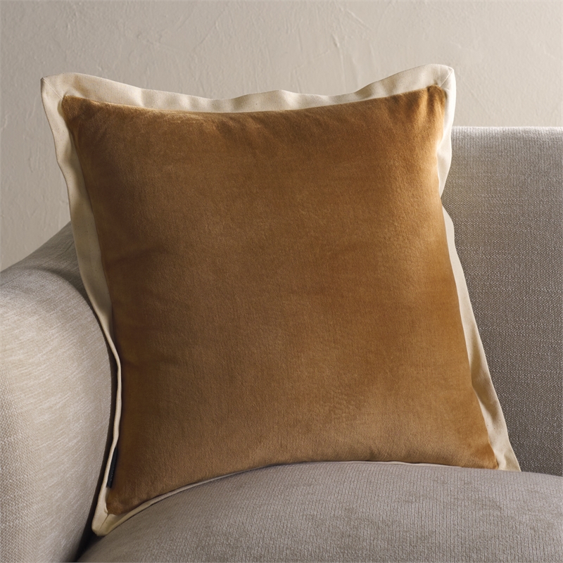 Safavieh Jordy Cotton Pillow in Camel / Natural