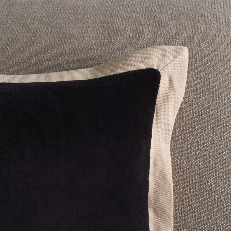 Safavieh Jordy Cotton Lumbar Pillow in Black / Natural