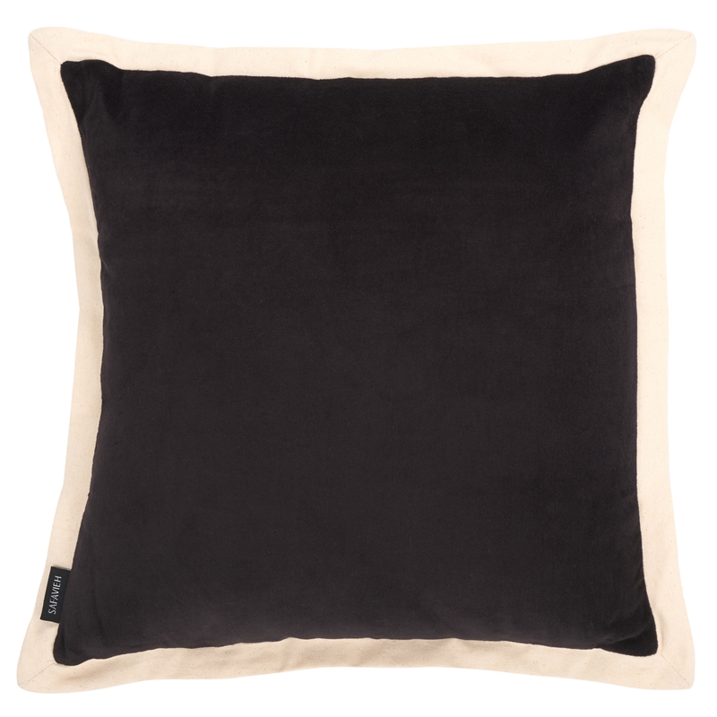 Safavieh Jordy Cotton Pillow in Black / Natural