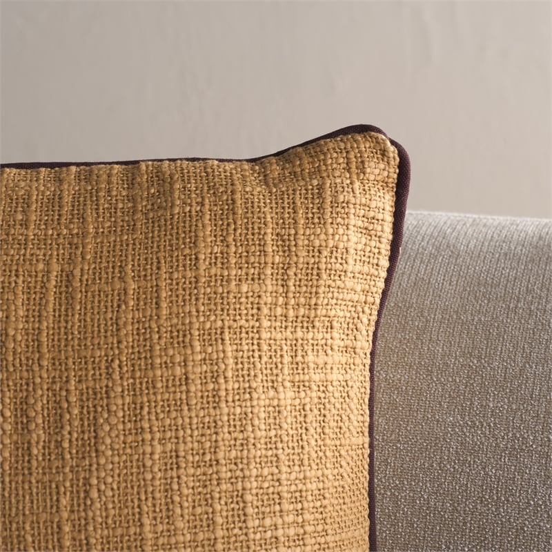 Safavieh Dani Cotton Pillow in Taupe / Brown