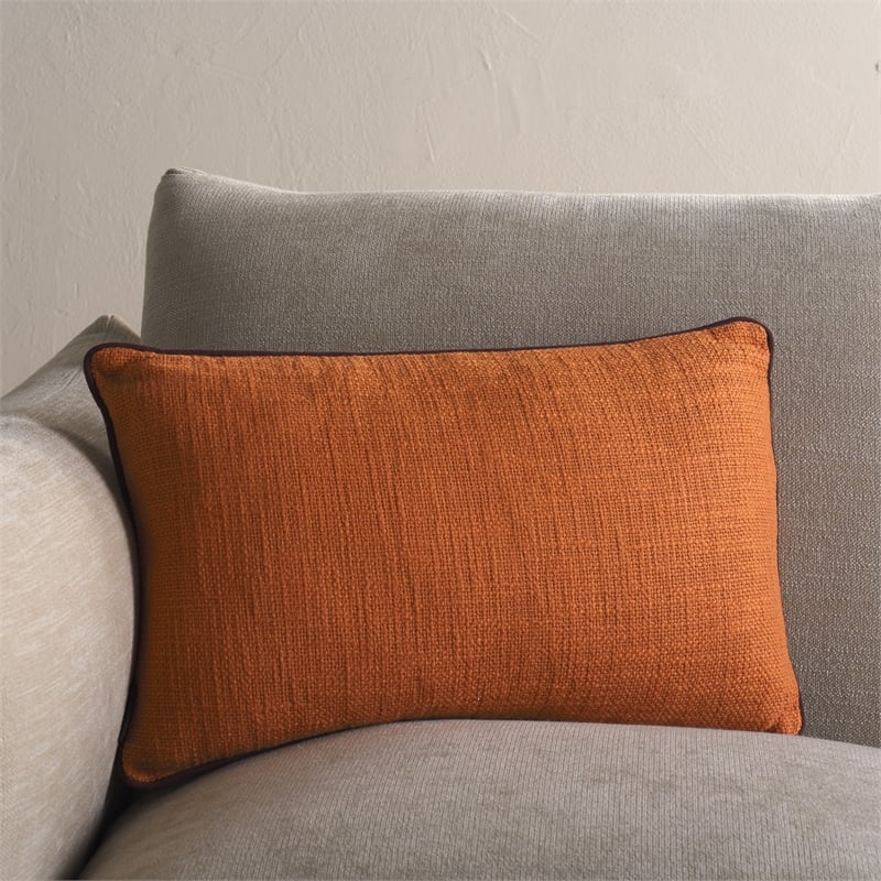 Safavieh Dani Cotton Lumbar Pillow  in Rust / Brown