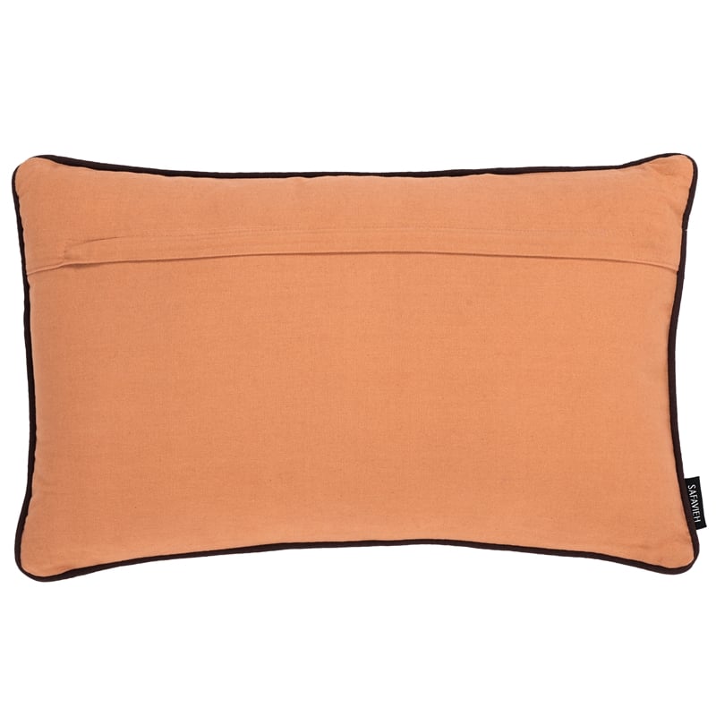 Safavieh Dani Cotton Lumbar Pillow  in Rust / Brown