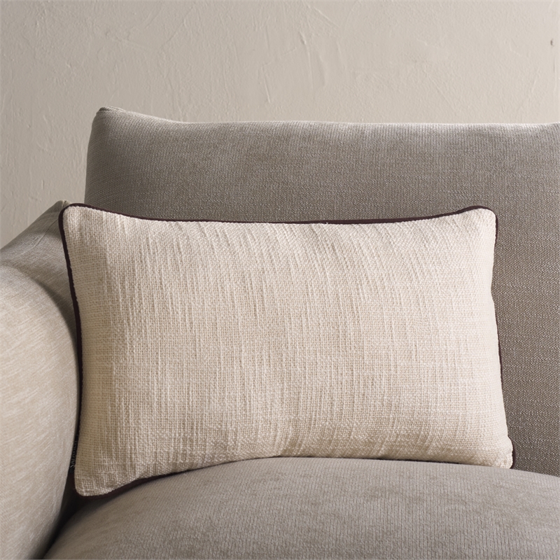 Safavieh Dani Cotton Lumbar Pillow in Ivory / Brown