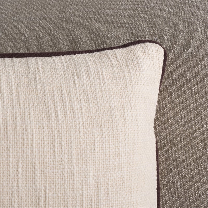 Safavieh Dani Cotton Lumbar Pillow in Ivory / Brown