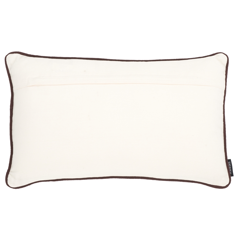 Safavieh Dani Cotton Lumbar Pillow in Ivory / Brown