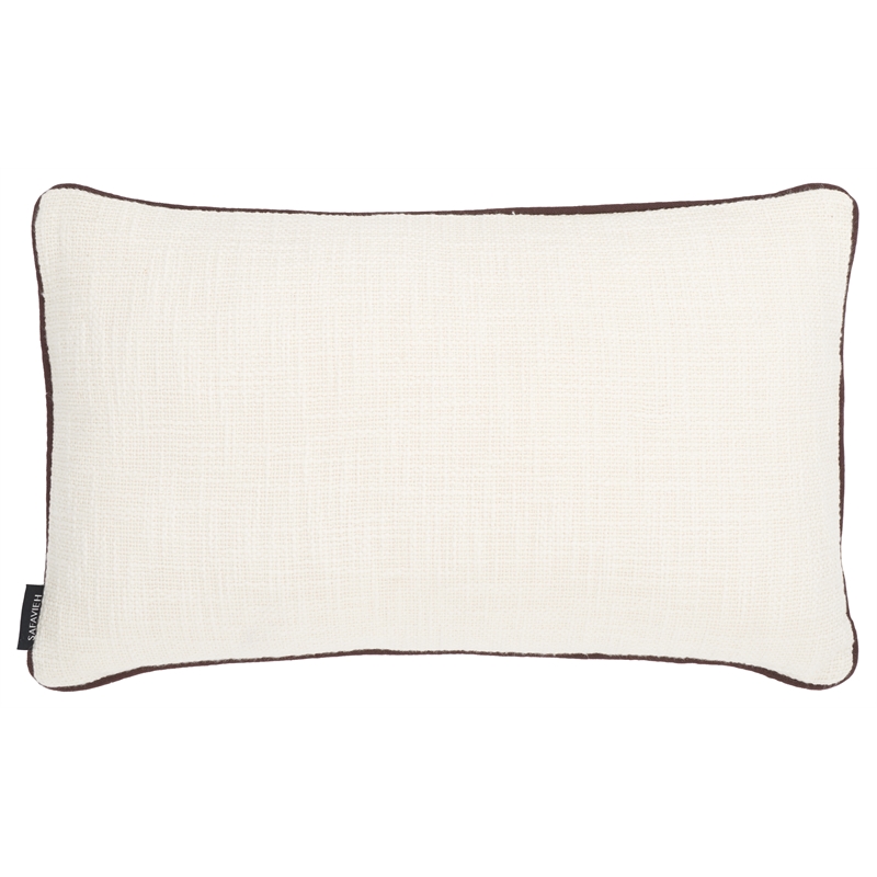 Safavieh Dani Cotton Lumbar Pillow in Ivory / Brown
