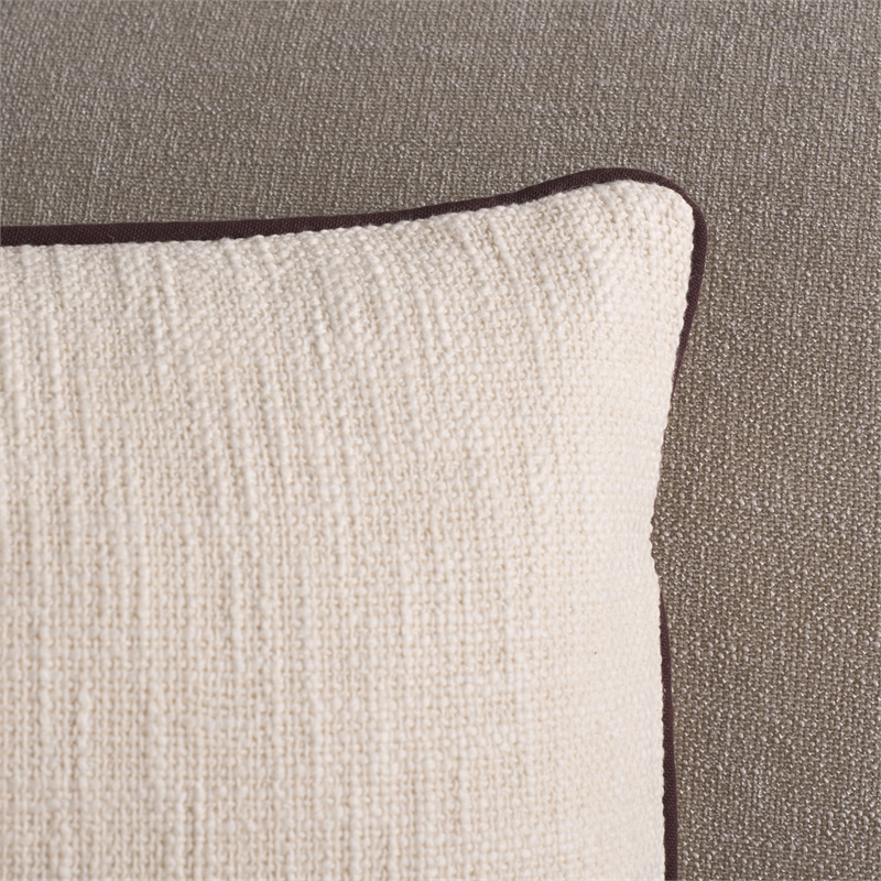 Safavieh Dani Cotton Lumbar Pillow in Ivory / Brown