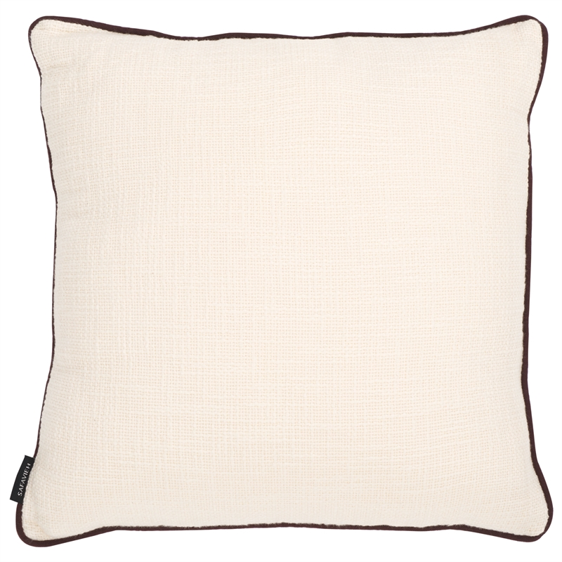 Safavieh Dani Cotton Pillow  in Ivory / Brown