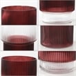 Safavieh Zinc Fluted Glass Vase Set 3 in Cranberry