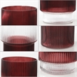 Safavieh Zinc Fluted Glass Vase Set 3 in Cranberry