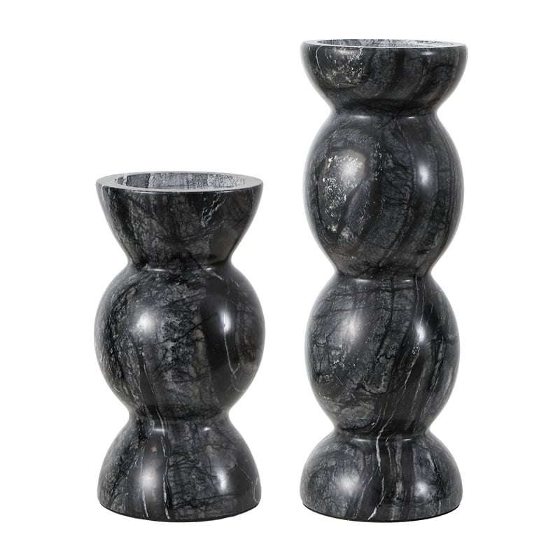 Safavieh Rhodes Marble Candle Holder Set Of 2 in Black