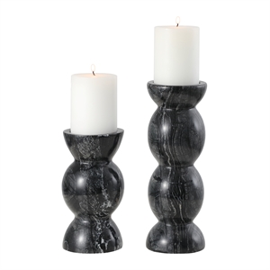 Safavieh Rhodes Marble Candle Holder Set Of 2 in Black