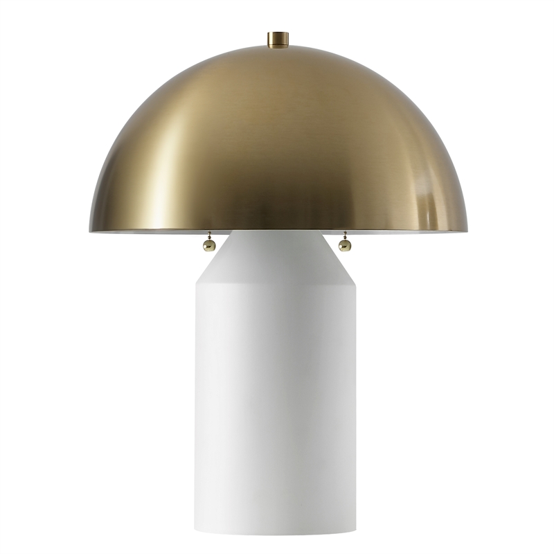 Safavieh Jove Iron Table Lamp in White / Brass