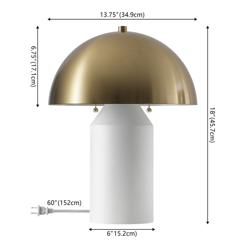 Safavieh Jove Iron Table Lamp in White / Brass